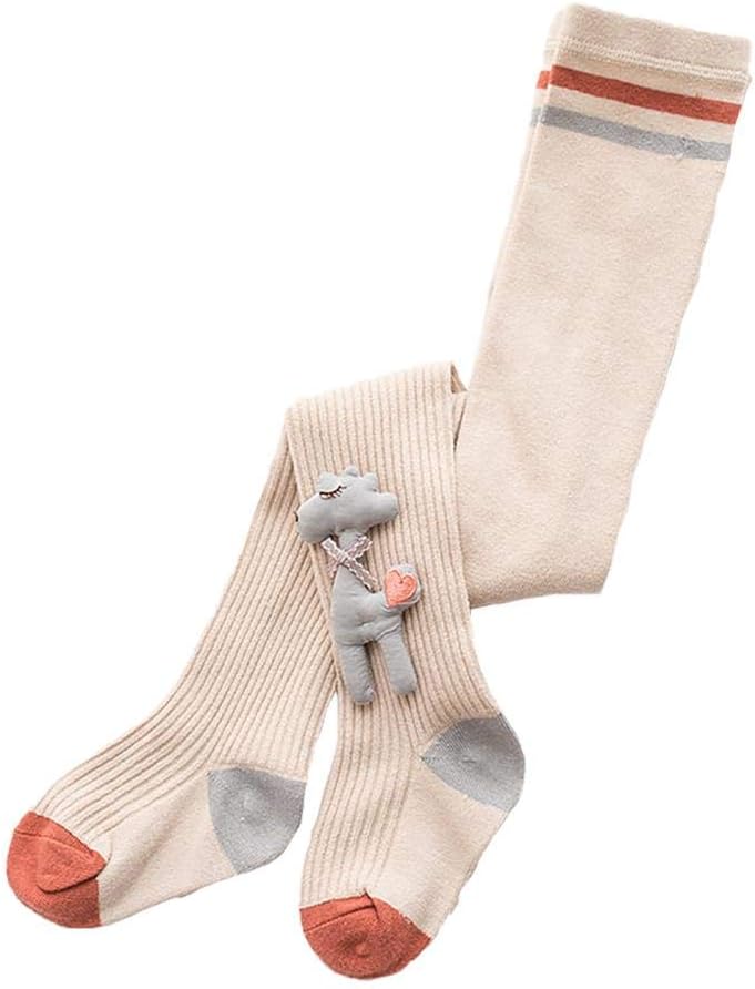 Kentop 1 Pairs Autumn and Winter Double Needle Children's Pantyhose, Cute Doll Girls Leggings Students Dance Pantyhose