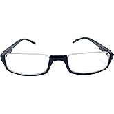 Incredible Bargains The Parker Rectangle Half Frame Reading Glasses, Unisex Half Rim Readers, Half Moon Cheaters