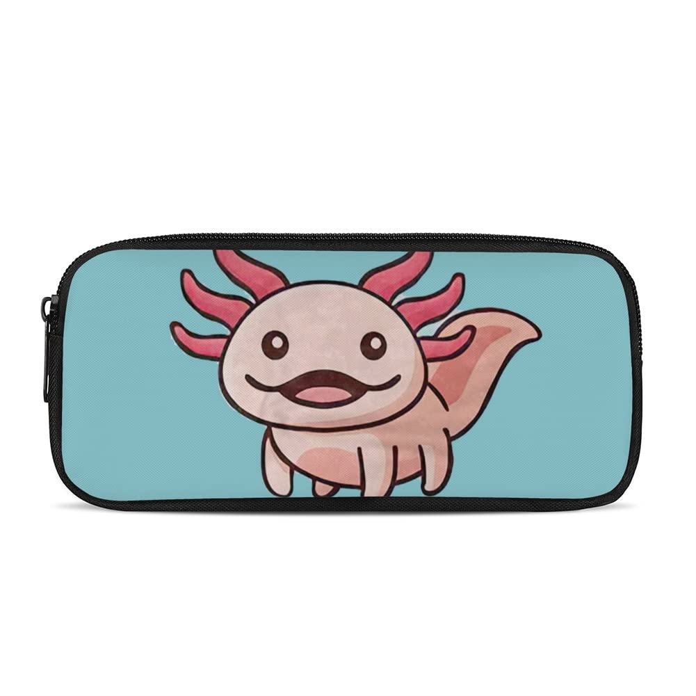 POLERO Cute Axolotl Pencil Case for Girls Boys Kids School Pen Bags School Desk Organizer Pen Case