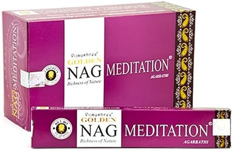 Golden Nag Meditation Incense - 4 Packs, 15 Grams per Pack