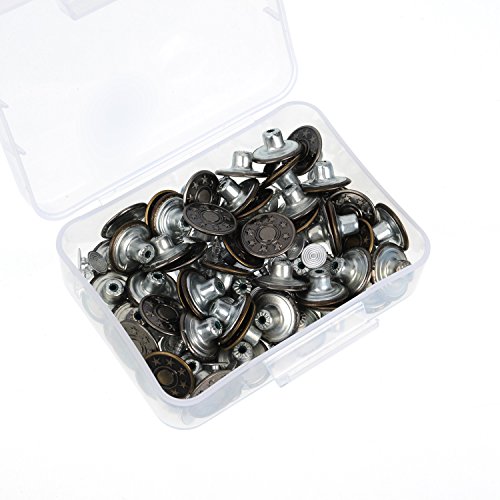 image for Shappy 50 Sets Metal Jeans Buttons Denim Replacement Buttons Tack Snap