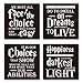 Quotes & Sayings Coasters - Set of 4 Coasters for Drinks - 4