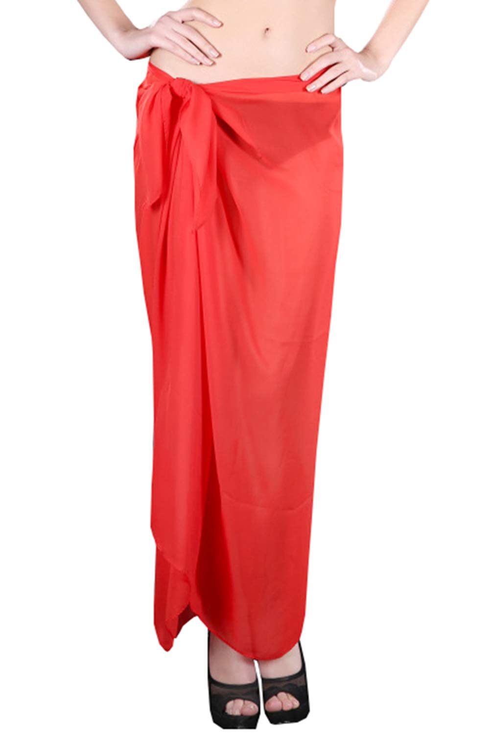 Botiou Beach Long Sarong Womens Swimsuit Waist Wrap Cover Up Pareo Slit Maxi Skirt Beachwear Tunic Dress