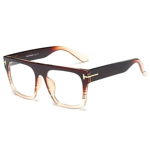 Unisex Stylish Square Non-prescription Eyeglasses Glasses Flat Top