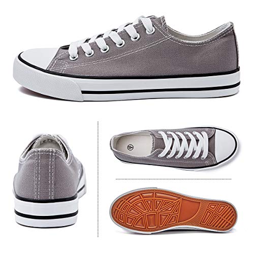 Adokoo Womens Canvas Shoes Casual Cute Sneakers Low Cut Lace up Fashion