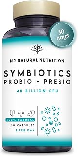 N2 Natural Nutrition Probiotics 40B CFU 6 Strains 60 Vegan Chlorophyll Capsules view 1