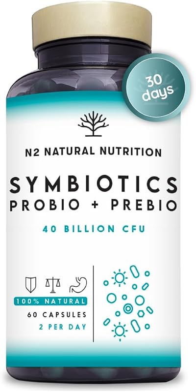 N2 Natural Nutrition Probiotics 40B CFU 6 Strains 60 Vegan Chlorophyll Capsules