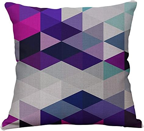 YeeJu Geometric Decorative Throw Pillow Covers Square Cotton Linen Cushion Covers Outdoor Sofa Home Pillow Covers 16x16 Inch