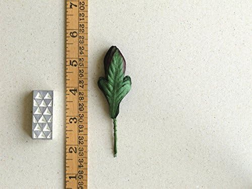 50 Green Paper Leaves with Wire Stems - Made of Mulberry Paper - Ideal for Scrapbooking & Boutonniere