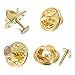 Mudder 100 Pairs Butterfly Clutch Tie Tacks Pin Back Replacement with Blank Pins for Craft Making (Golden)