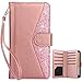 Dailylux Galaxy S8 Plus Case,Galaxy S8 Plus Wallet Case Premium PU Leather+TPU Inner Shell Flip Case W/9 Card Slot Cards Holder Bling Cover for Samsung Galaxy S8 Plus 6.2 inch-Bling Rose Gold