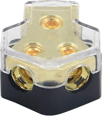 1X0GA In/2X0GA Out Power Distribution Block, Auto Car Audio Amplifier 1 in 2 Way