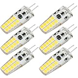 Kakanuo G4 LED Bulb 12V Warm White 3000K 3 Watt 30W Equivalent 300Lumen Bi-pin Base Non Dimmable 20x2835 LEDs AC/DC10-20V(Pack of 6)