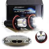 iJDMTOY (2) White LED Angel Eye Ring Marker Bulbs For BMW 5 6 7 Series X3 X5 (E39 E53 E60 E63 E64 E65 E66 E83), 7000K White