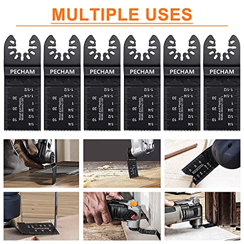 PECHAM 45PCS Universal Wood Oscillating Multitool Quick Release Saw