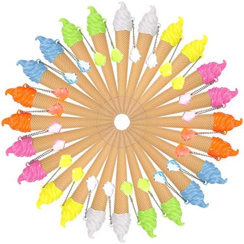 hellomagic 24 Pieces Ice Cream Pen Cute Ink Pen School Assorted Colors Writing Pens for Kids Party Gift