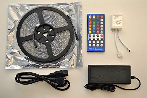 Under Water Submersible LED Strip Light Kit IP68 RGBW 5050 + Pure White 6000K - 6500K With 6A IR Controller 40 Key Color Remote 5A Power Supply Fish Tank Aquarium Pool Path Walkway Lighting