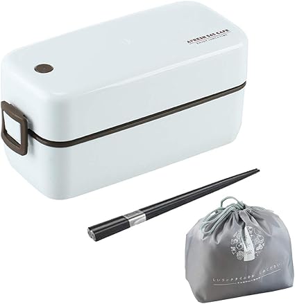 Amazon 弁当箱 二段 ランチボックス 箸 ランチ バッグ 付き 大容量 700ml 漏れ防止 軽量 女性 男子 学生 職人 通勤 ピクニックアウトドア ホワイト Kyggo 弁当箱