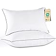 JOLLYVOGUE Pillows Queen Size Set of 2, Medium Supportive Bed Pillows with Super Soft Down Alternative Fill, Luxury Fluffy Hotel Quality for Side, Back, and Stomach Sleepers