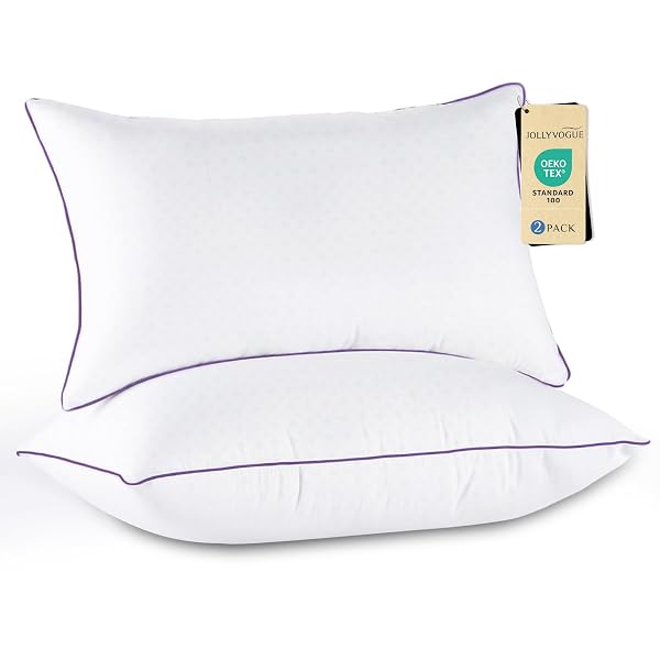 JOLLYVOGUE FIRM PILLOWS QUEEN SIZE SET OF 2,...
