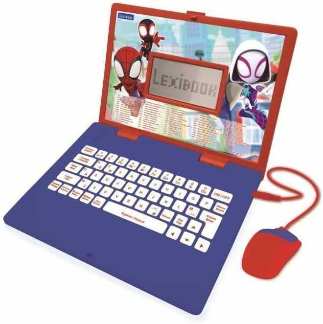 LEXIBOOK Spider-Man Educational Bilingual Laptop French English 124 Activities