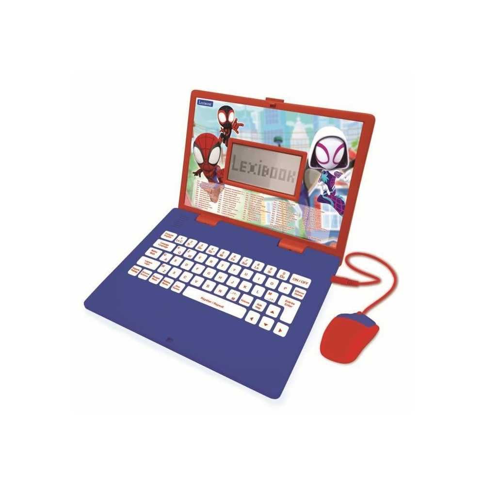 LEXIBOOK, Spider-Man, Educational and Bilingual Laptop French/English, Toy for Child Kid (Boys & Girls), 124 Activities, Learn Play Games and Music, Blue/Red, JC598SPi1 โ image 1