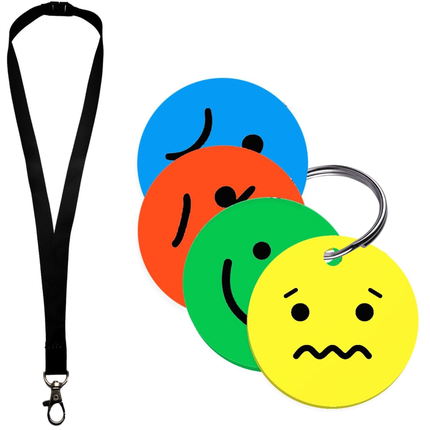 Emotional Regulation Keychain with Lanyard | 4 Colour Zones Tool for Kids & Adults | Autism ADHD Classroom Support for Teachers Parents Therapists