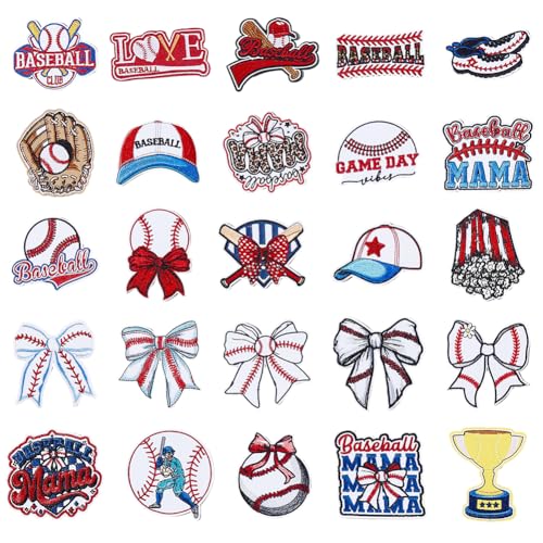 WADORN 25Pcs Baseball Embroidered Patch Baseball Heat Iron on Vinyl Patches, Embroidered Chenille Baseballs Stickers for Hat Caps Sport Appliques for Craft DIY Accessories Fabric Clothes Dress Decor at Amazon