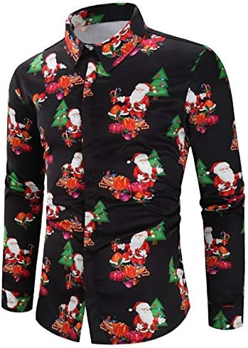 Christmas Jumpers for Men Linqi1164 Xmas Snowflakes Santa Print T Tee Shirts Tunic Pullover Tops Blouse Swearter Jumper Sweatshirt Costume