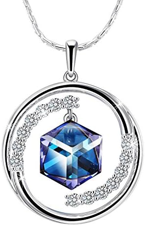Crystal Necklace, Flower Pendant Necklace Fashion Jewelry with Exquisite Package (White)
