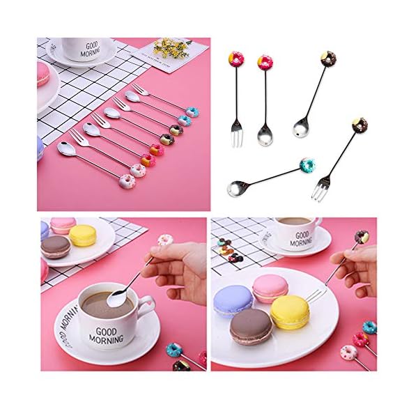 6Pcs-Cutlery-Set-Stainless-Steel-Spoons-and-Forks-Cute-Doughnut-Fork-Spoons-Dessert-Spoon-Forks-Multi-Functional-Kitchen-Tools-Set-Kids-Tableware-for-Wedding-Party-Tea-Dinner-Server 6Pcs Cutlery Set Stainless Steel Spoons and Forks Cute Doughnut Fork Spoons Dessert Spoon Forks Multi-Functional Kitchen…