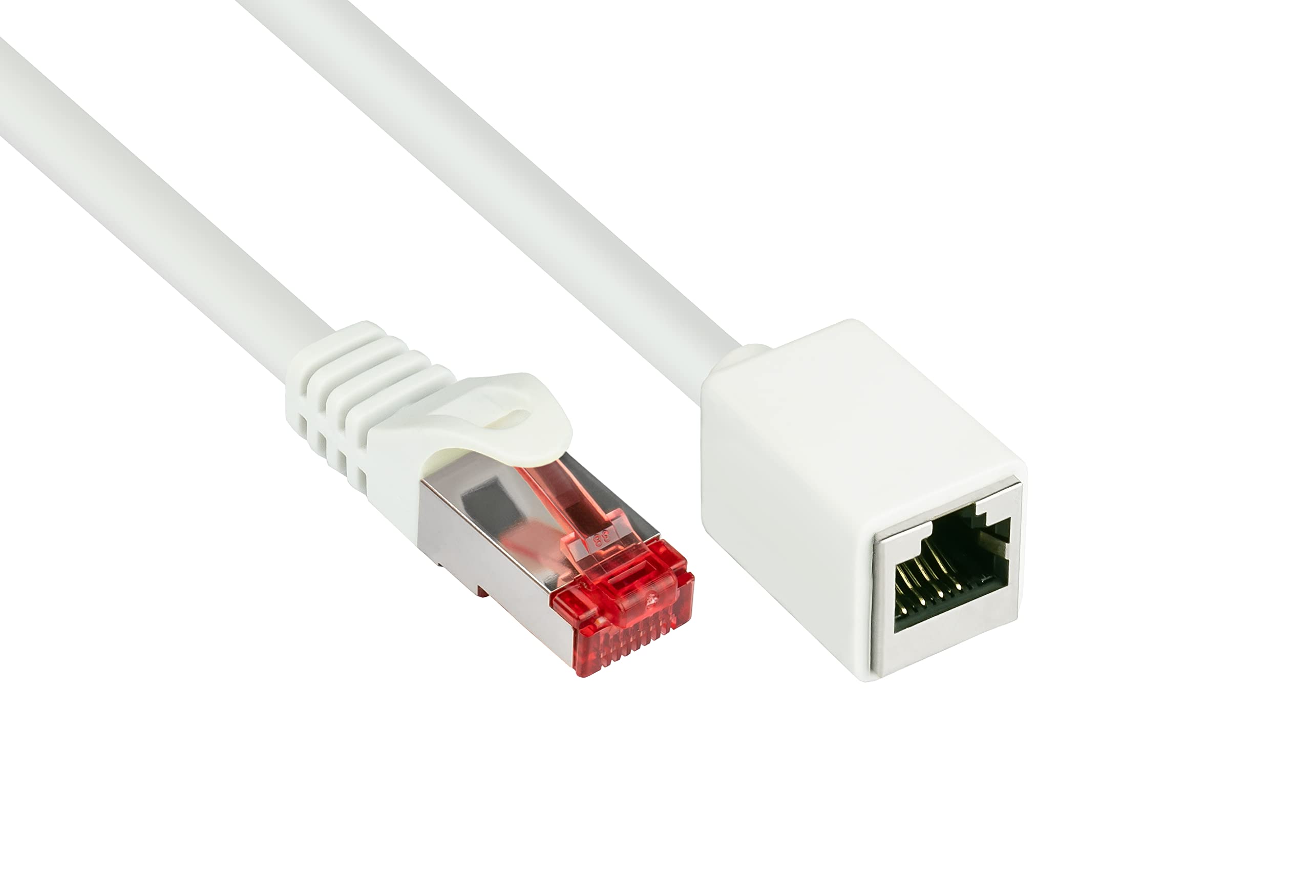 Good Connections Cat.5e Ethernet LAN Patch Cable Snagless RNS, SF/UTP, 100 MHz; Gigabit Capable (10/100/1000 Base-T Ethernet Networking) for Patch Panel, Switch, Router, Modem white White 3 m