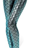 BELIFECOS Women's Mermaid Fish Scale Printing Full Length Leggings