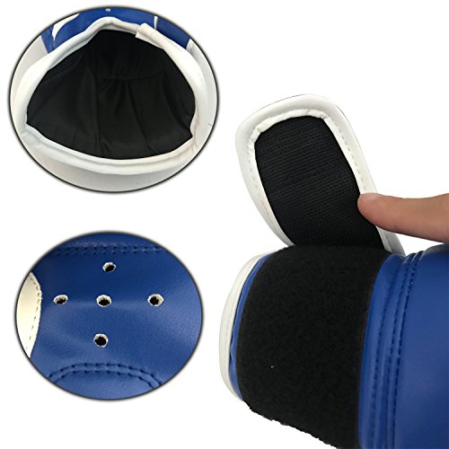 Dtown Toddler Boxing Gloves for Child 4oz Boxing Gloves for Kids Age 3 to 7 Years PU Leather Blue - Thumbnail 6