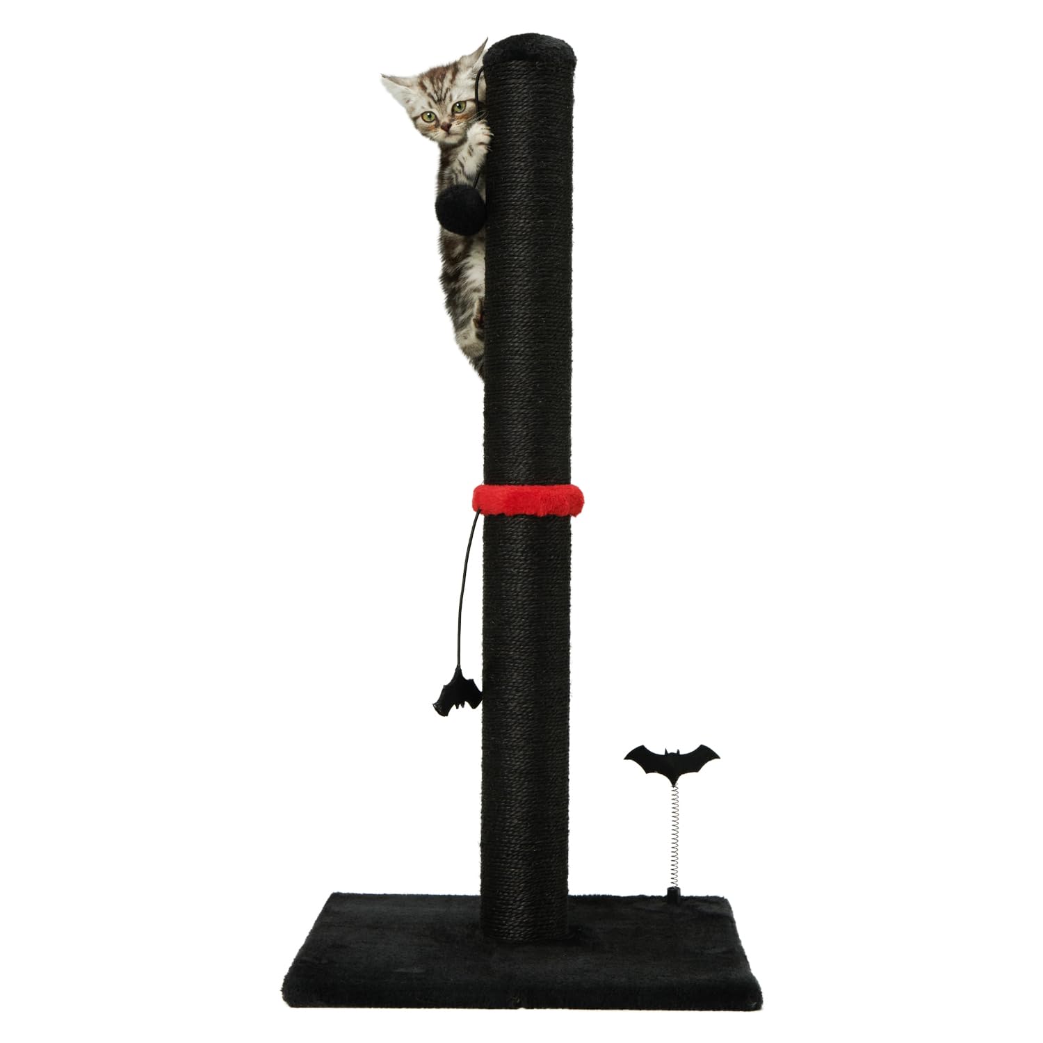 Photo 1 of MECOOL Cat Scratching Post Premium Sisal Scratch Posts with Hanging Ball Vertical Scratcher for Indoor Cats and Kittens,Black