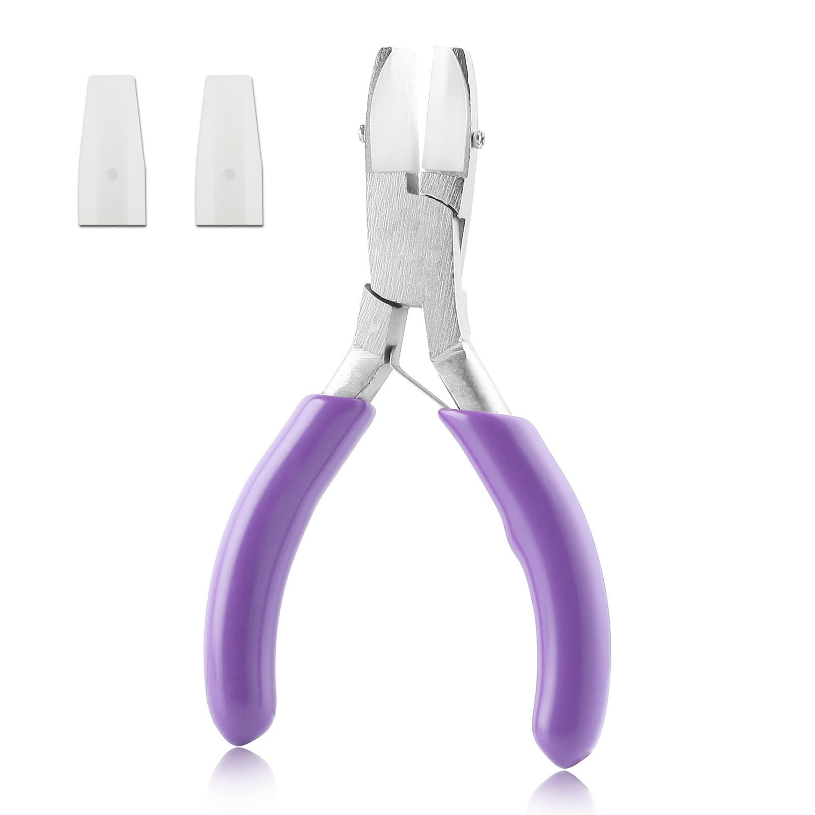 GOLD DEER 3 Inch Flat Nylon Jaw Pliers, Double Nylon Flat Jaw Pliers, Purple Handle, Wire Wrapping Tool, Jewelry Making Tools, Beading, Looping, Gripping, Shaping Wire