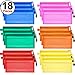 SIQUK 18 Pieces Zipper Pouch Plastic Mesh Pouch Waterproof Double Layer Zipper File Bags for Pen, Pencil, Documents and Cosmetics, 6 Colors