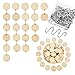 Hicarer Pack of 100 Christmas Wooden Tags with 2 Holes Round Wooden Discs and 100 Pieces S Hook Connectors for Birthday Boards, Chore Boards and Crafts