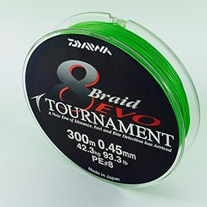 Daiwa Tournament 8 Braid Evo 300m Chartreuse – Ligne De Pêche Tressée