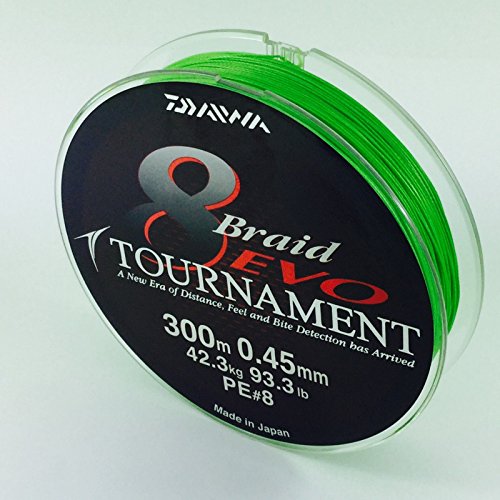 Daiwa Tournament 8 Braid Evo 300m Chartreuse – Ligne De Pêche Tressée
