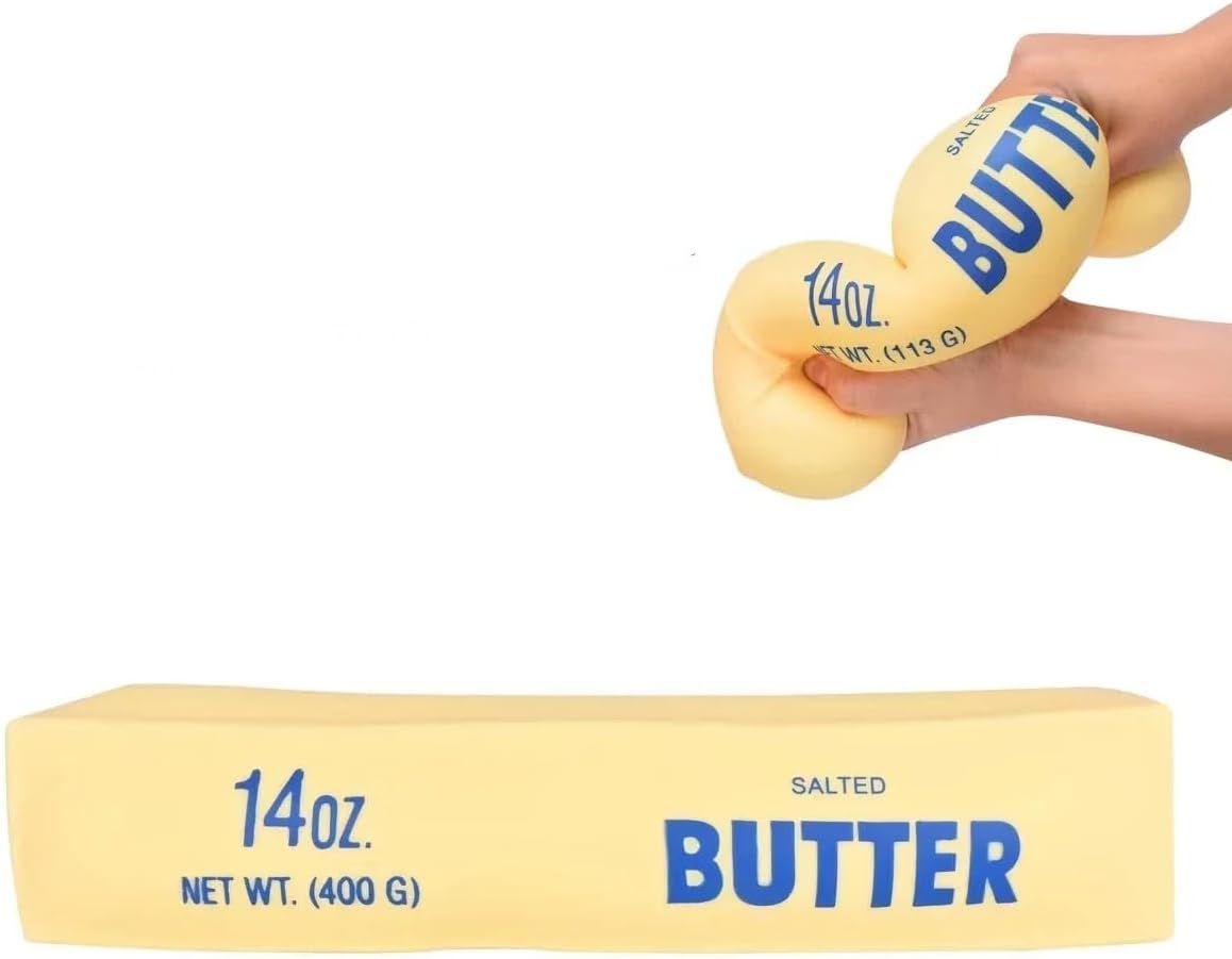 Giant Butter Squishy – Jumbo Squishy Butter Stick, Large & Mini Squeezy Butter Toy, 14oz Stress Relief Slow Rising Fun (1pc*24cm/9.45in)