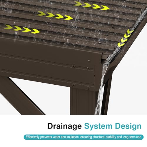 Domi 8x8FT Lean-To Gazebo Review: Wall-Mounted Hardtop Shelter with Drainage image 9