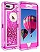 Coolden Case for iPhone 8 Plus Case Protective Glitter Case for Women Girls Cute Bling Sparkle 3D Quicksand Heavy Duty Hard Shell Shockproof TPU Case for iPhone 6s Plus 7 Plus 8 Plus, Rose