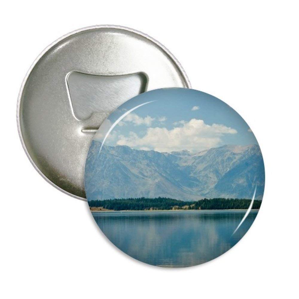 Montaña Río bosque reflexión cielo nube redondo abridor de ...