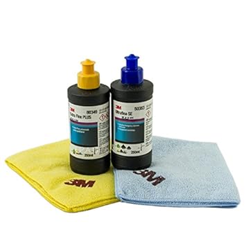 Nordex Set 3M Politur Schleifpaste 80349 + 3M Anti Hologramm Politur 50383 + 3M Poliertuch 50400 + 3M Poliertuch 50486
