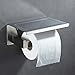 Angle Simple Toilet Paper Holder with Shelf, SUS304 Stainless Steel Bath Tissue Holder, Toilet Roll Hanger with Phone Rack, Toilet Paper Dispenser with Storage Shelf, Brushed Nickel