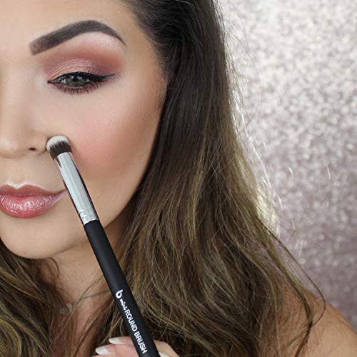 Mineral Powder Eyeshadow Makeup Brush - Small Mini Round Top Kabuki Synthetic Bristles, Smudge Eye Shadow, Best Smokey Eye Brush, Vegan Brochas Para Ojos - Thumbnail 5