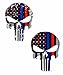 Reflective Skull Punisher Decals,TOWEE US Thin Blue Line Flag Punisher Stickers Thin Blue Line Police Law Enforcement Skull Decal Stickers(2 Pack/ 6x4.5 inch)