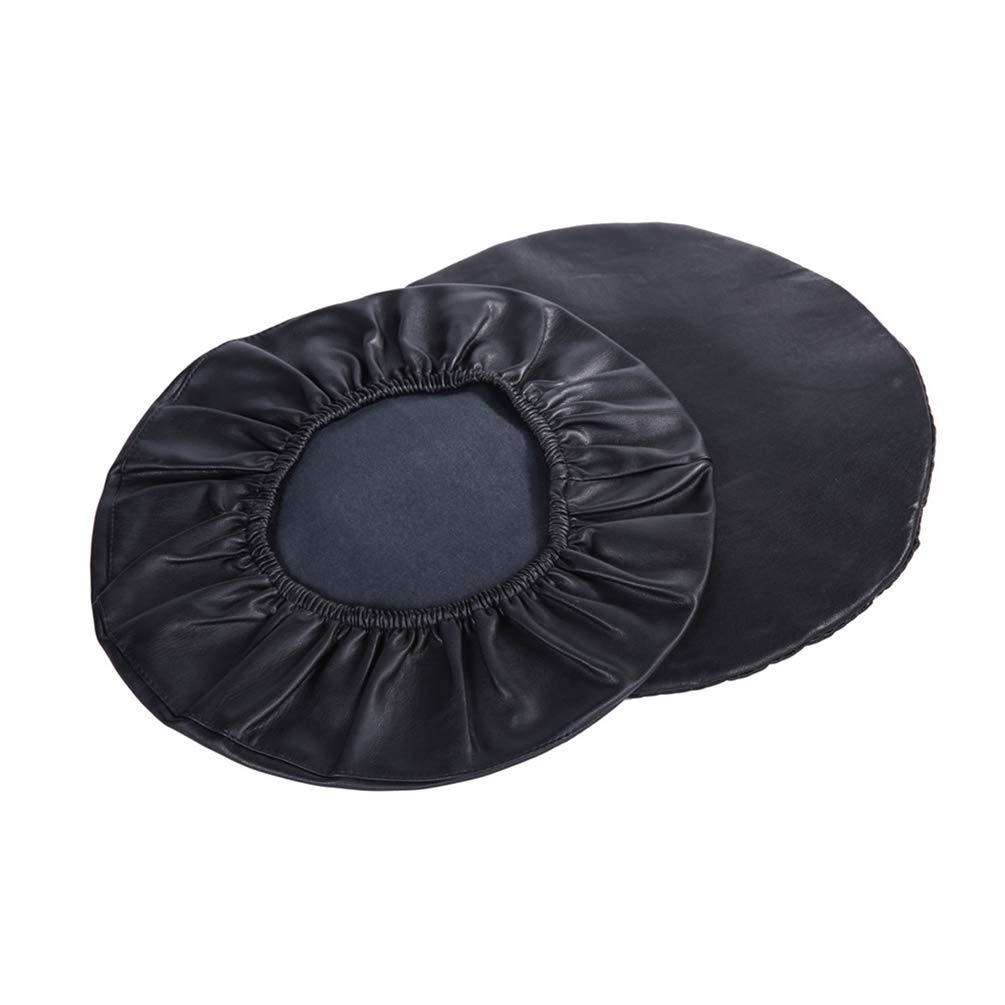 Black Color Lominc 12 Faux Leather Round Bar Stool Cover,Waterproof and