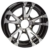 Aluminum Boat Camper Trailer Rim Wheel 5 Lug 14 in. Avalanche V-Spoke/Black